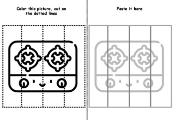 47 Cooking Cutting Skills, Coloring Pages, Motor Skills