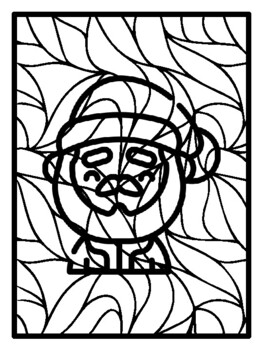 48 Christmas Holiday Pop Art Inspired Coloring Pages, Early Finisher