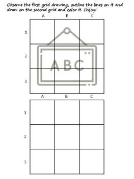 49 Kindergarten Easy Grid Drawing Activities, Kindergarten Art