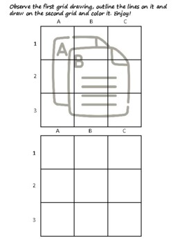 50 College Easy Grid Drawing Activities, College Art Sub Plan, Grid Art