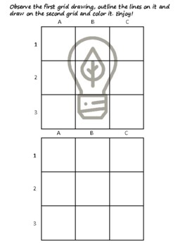 50 Ecology Easy Grid Drawing Activities, Ecology Art Sub Plan, Grid Art