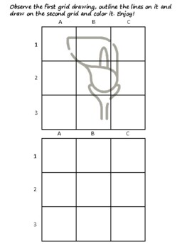 50 Flowers Easy Grid Drawing Activities, Flowers Art Sub Plan, Grid Art