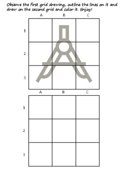 50 Geography Easy Grid Drawing Activities, Geography Art Sub Plan, Grid Art