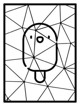 50 Ice Creams Popsicles Polygon Coloring Pages, Early Finisher Activities