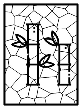 50 Trees Mosaic Coloring Pages