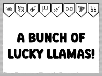 A BUNCH OF LUCKY LLAMAS! St. Patrick's Day Bulletin Board Kit, Ready to print