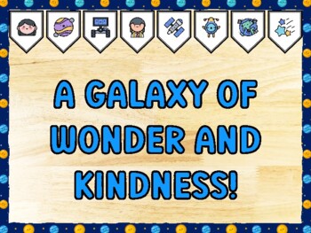 A GALAXY OF WONDER AND KINDNESS! Galaxy Bulletin Board Kit & Door Décor