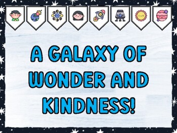 A GALAXY OF WONDER AND KINDNESS! Galaxy Bulletin Board Kit & Door Décor