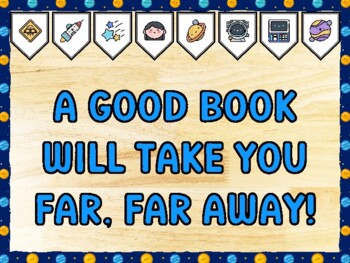 A GOOD BOOK WILL TAKE YOU FAR, FAR AWAY! Galaxy Bulletin Board Kit & Door Déc