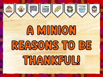 A MINION REASONS TO BE THANKFUL! Thanksgiving Bulletin Board Kit & Door Décor
