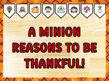 A MINION REASONS TO BE THANKFUL! Thanksgiving Bulletin Board Kit & Door Décor