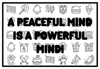 A PEACEFUL MIND IS A POWERFUL MIND! Peace Coloring Pages