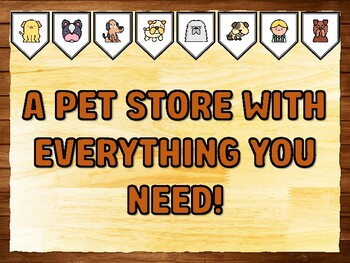 A PET STORE WITH EVERYTHING YOU NEED! Dog Printable Bulletin Board Kit & Door