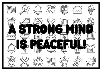 A STRONG MIND IS PEACEFUL! Peace Coloring Pages, Patriotic Coloring Pages