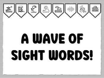 A WAVE OF SIGHT WORDS! Wave Bulletin Board Kit, Ready to print Wave Classroom D