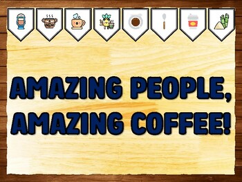AMAZING PEOPLE, AMAZING COFFEE! Coffee Bulletin Board Kit & Door Décor