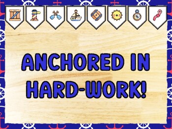ANCHORED IN HARD-WORK! Nautical Bulletin Board Kit & Door Décor