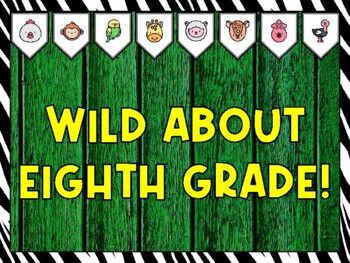 Animals Bulletin Board Kit & Door Décor, WILD ABOUT EIGHTH GRADE!