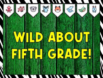 Animals Bulletin Board Kit & Door Décor, WILD ABOUT FIFTH GRADE!