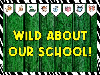 Animals Bulletin Board Kit & Door Décor, WILD ABOUT OUR SCHOOL!