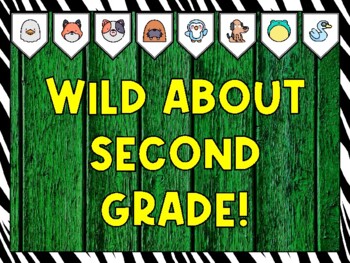 Animals Bulletin Board Kit & Door Décor, WILD ABOUT SECOND GRADE!