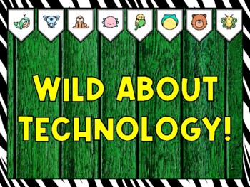 Animals Bulletin Board Kit & Door Décor, WILD ABOUT TECHNOLOGY!