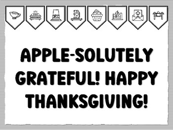 APPLE-SOLUTELY GRATEFUL! HAPPY THANKSGIVING! Thanksgiving Bulletin Board Kit,