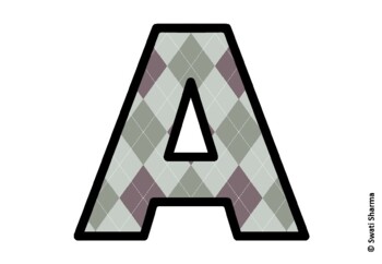 Argyle, Winter Bulletin Board Letters, Alphabet Posters