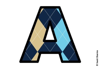 Argyle, Winter Bulletin Board Letters, Alphabet Posters