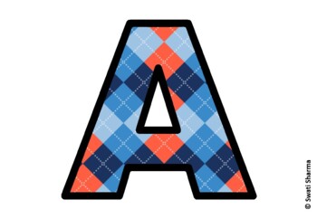 Argyle, Winter Bulletin Board Letters, Alphabet Posters