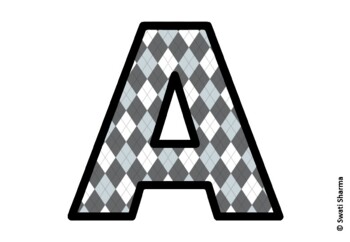Argyle, Winter Bulletin Board Letters, Alphabet Posters