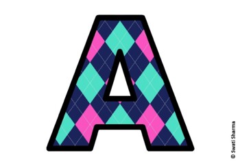 Argyle, Winter Bulletin Board Letters, Alphabet Posters