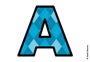 Argyle, Winter Bulletin Board Letters, Alphabet Posters
