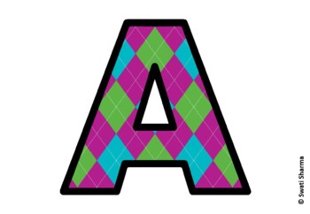 Argyle, Winter Bulletin Board Letters, Alphabet Posters