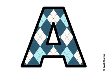 Argyle, Winter Bulletin Board Letters, Alphabet Posters