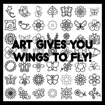 ART GIVES YOU WINGS TO FLY! Butterfly Bulletin Board Activity 3x3 feet