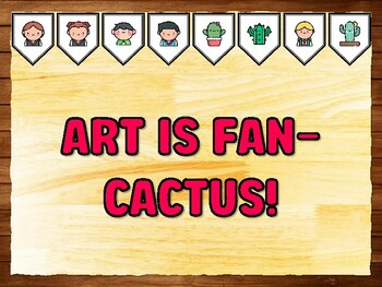 ART IS FAN-CACTUS! Succulents, Cactus Bulletin Board Kit & Door Décor