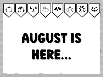 AUGUST IS HERE... Pumpkin Bulletin Board Kit, Ready to print Pumpkin Classroom