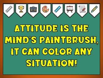 Back To School Bulletin Board Kit & Door Décor, ATTITUDE IS THE MIND’S PAINT...