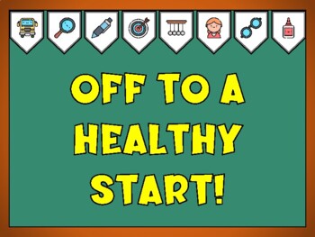 Back To School Bulletin Board Kit & Door Décor, OFF TO A HEALTHY START!