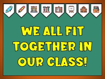 Back To School Bulletin Board Kit & Door Décor, WE ALL FIT TOGETHER IN OUR ...