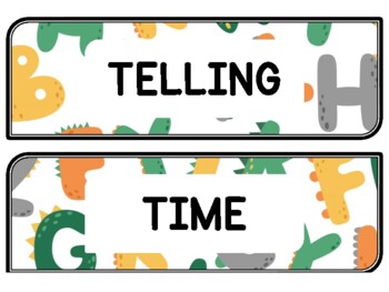 Back To School Clock Labels for Telling Time #106Sheet Size: 8.5 by 11 inch