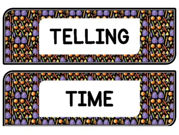Back To School Clock Labels for Telling Time #107Sheet Size: 8.5 by 11 inch