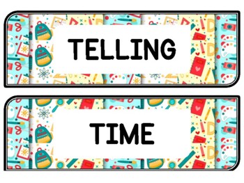 Back To School Clock Labels for Telling Time #19Sheet Size: 8.5 by 11 inch