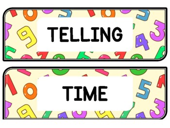 Back To School Clock Labels for Telling Time #32Sheet Size: 8.5 by 11 inch