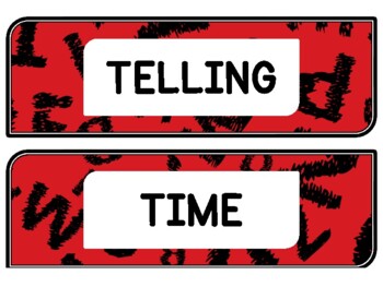 Back To School Clock Labels for Telling Time #35Sheet Size: 8.5 by 11 inch