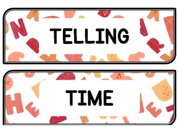 Back To School Clock Labels for Telling Time #46Sheet Size: 8.5 by 11 inch