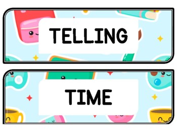 Back To School Clock Labels for Telling Time #47Sheet Size: 8.5 by 11 inch