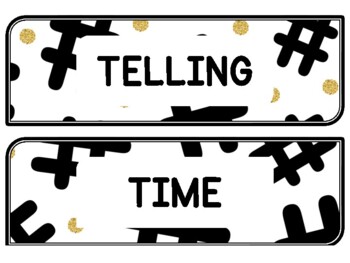 Back To School Clock Labels for Telling Time #51Sheet Size: 8.5 by 11 inch