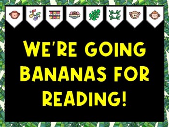 Banana Bulletin Board Kit & Door Décor, WE'RE GOING BANANAS FOR READING!